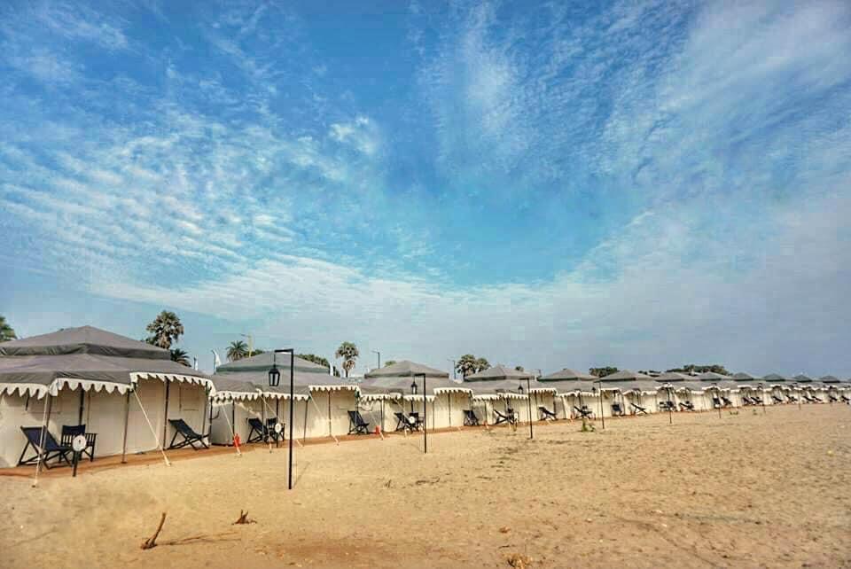 Diu Tent City at Sea Level