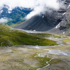 alpine, mountain stream, high valley